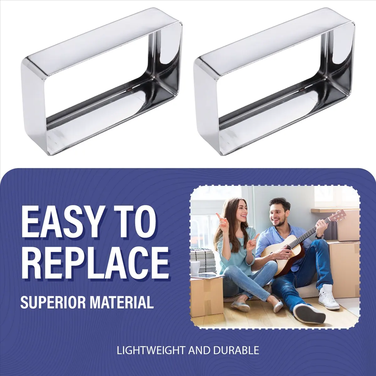 ABST 2PCS O Shape Brass 70x39MM Pickup Covers /Lid/Shell/Top for Electric Guitar/Metal Guitar Humbucker Covers Chrome