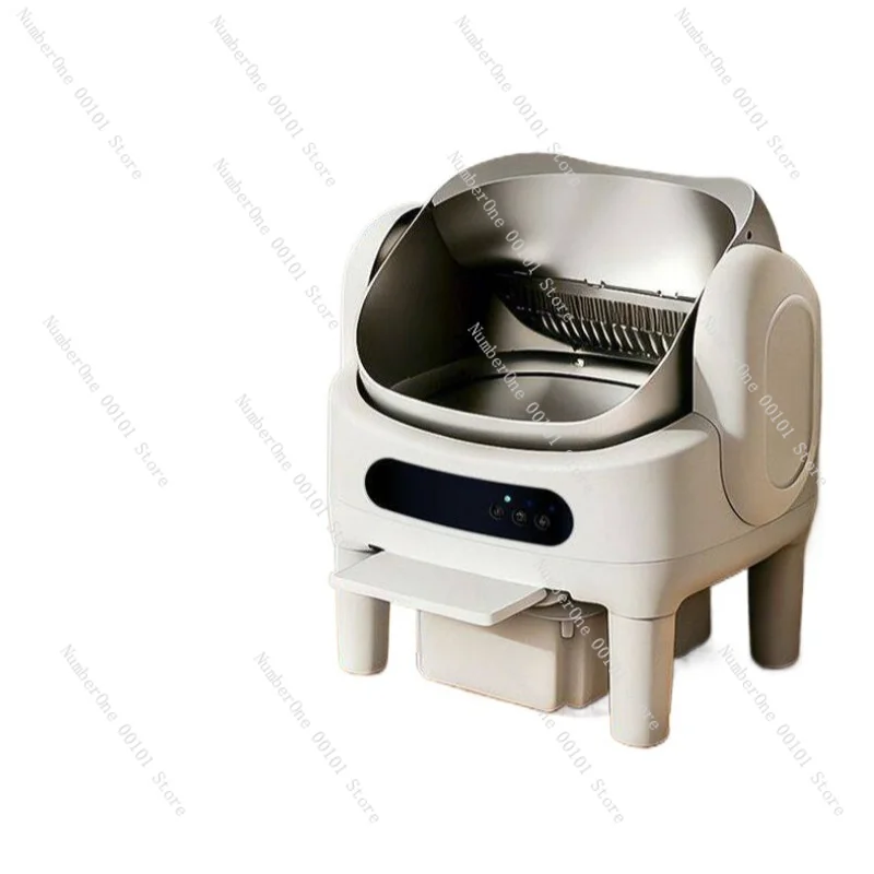 Automatic Open-Top Cat Litter Box, Extra Large Self-Cleaning Cat Toilet, Anti-Splash & Odor Control, Smart Electric