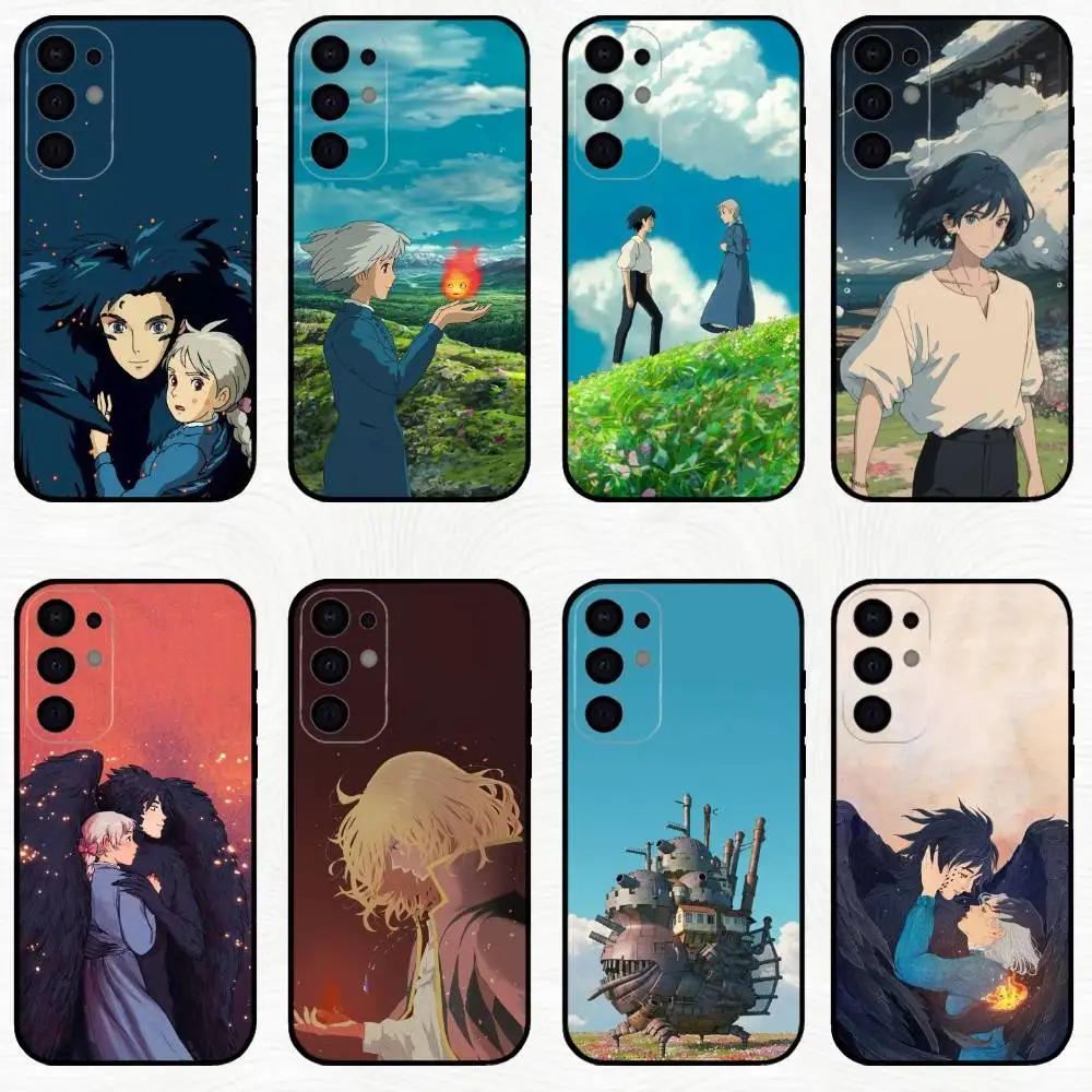

H-Howls Moving C-Castle Cute Phone Case For Samsung S25,S24,S23,S22,S21,S20,Plus,Fe,Lite,Others Black Cover