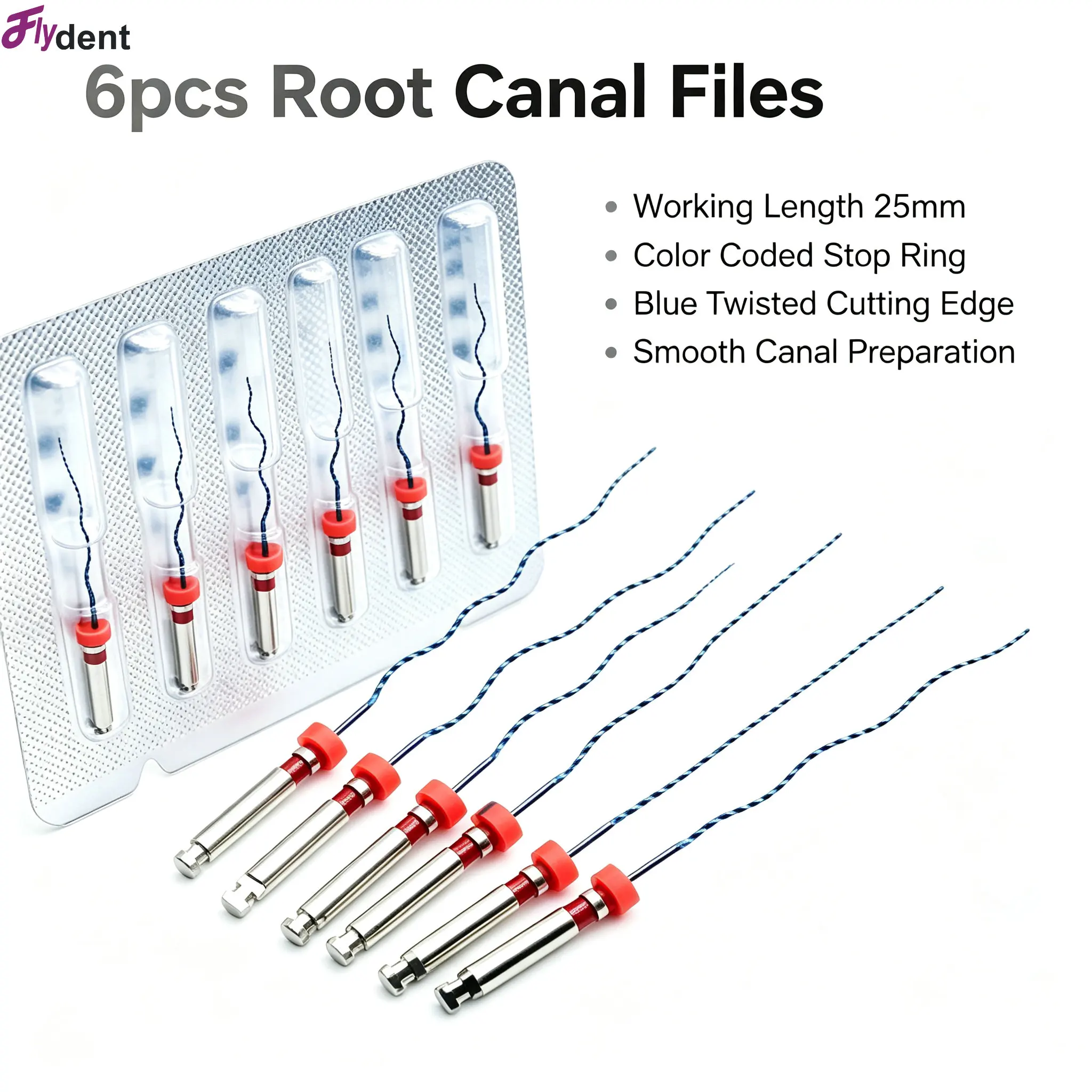 Dental Root Canal Files Endodontic Files Blue Heat Activation File Rise Shaper NiTi Files Dentistry Endo Instruments