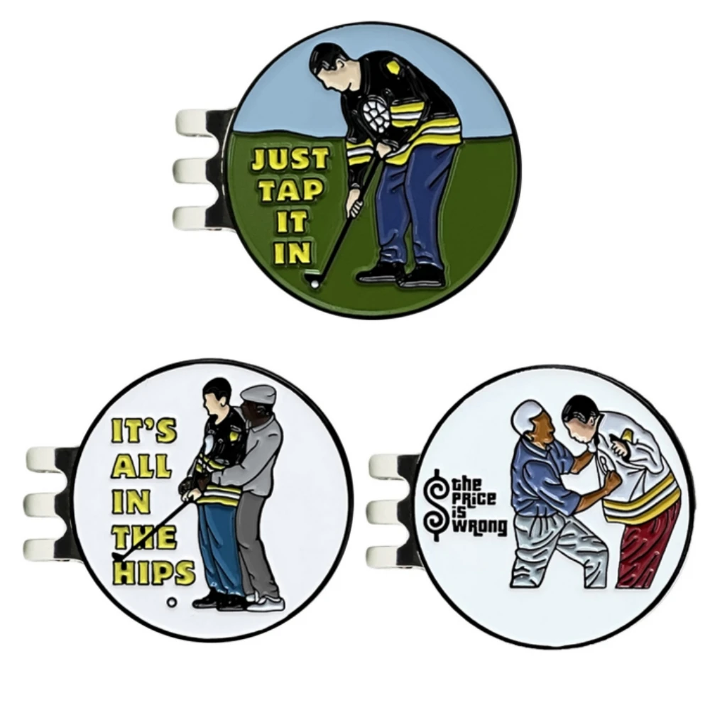Nowy klips do czapki golfowej z zabawną naklejką Happy Gilmore Golf Mark LY4682