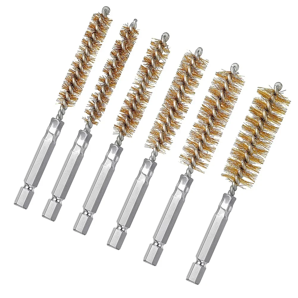 Cepillos de tubo de alambre, cepillo de limpieza, accesorios de vástago de 1/4 pulgadas para limpieza y pulido, mango Hexagonal de repuesto de alta calidad
