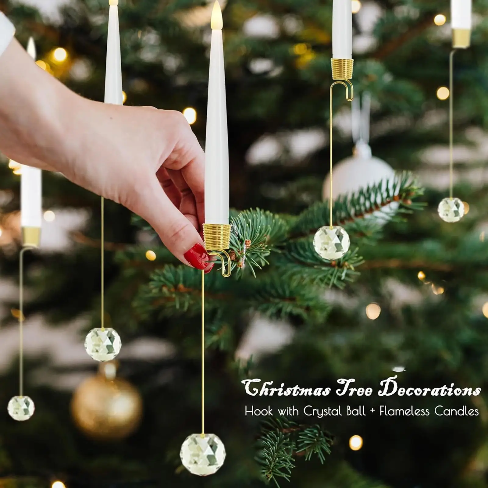 Christmas Tree Candles With Remote Flameless Taper Candles With Remote For Christmas Tree Decor 6 Piece Flameless LED With Pearl