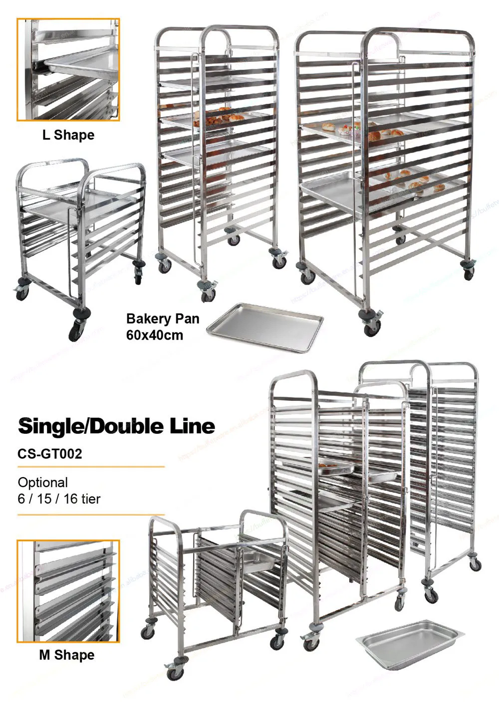 3-Tier Stainless Steel Restaurant Serving Cart with Red Cloth - Heavy Duty Food Service Trolley for Hotel Banquet Catering