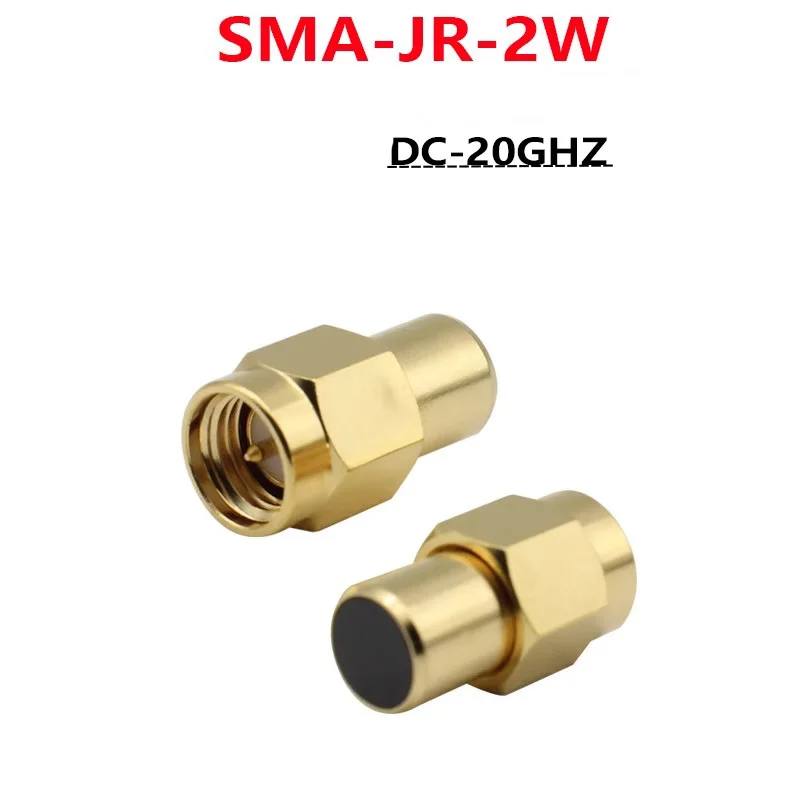 2PCS SMA DC-20GHz 2W 50 ohm Male RF Coaxial Termination Dummy Load SMA-JR-2W Copper Gold Plated Cap Connectors