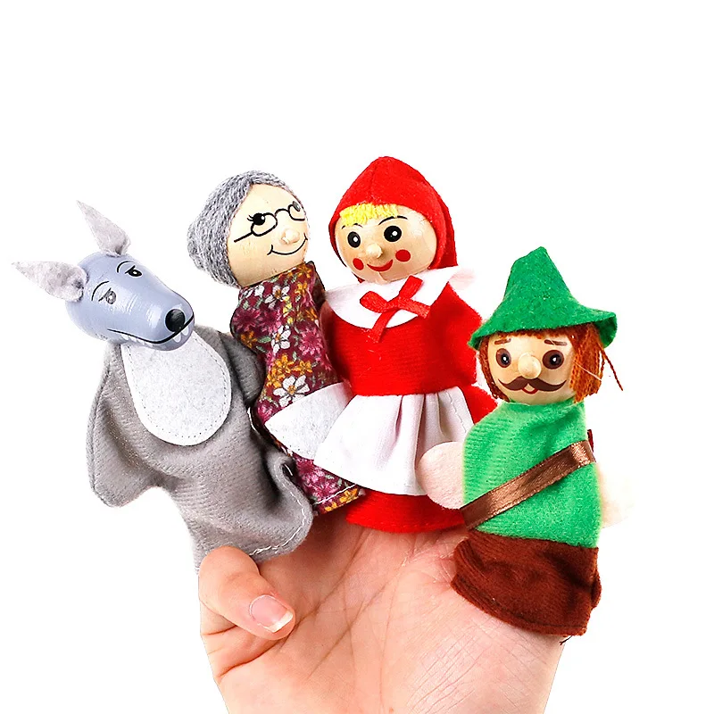 4 Stück Tiere Plüsch puppe Finger puppen Set Baby Hand Cartoon Familie Handpuppe Stoff Theater Lernspiel zeug für Kinder Geschenke