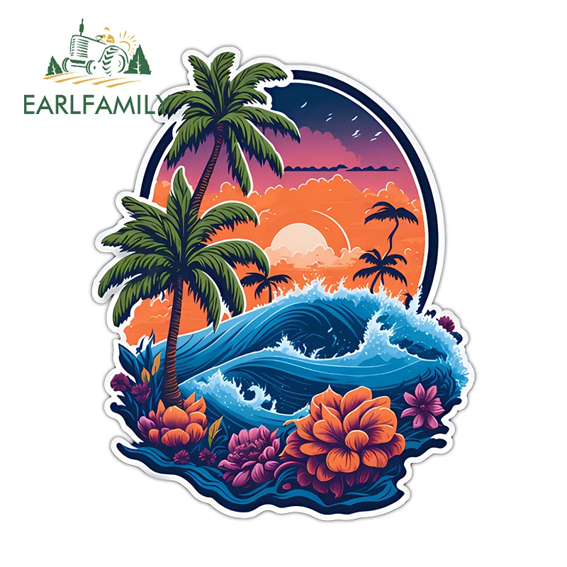 

Наклейки на автомобиль EARLFAMILY A Majestic Palm Tree, наклейки на лобовое стекло и зеркало заднего вида, 3D, подходят для украшения квадроциклов, аксессуары
