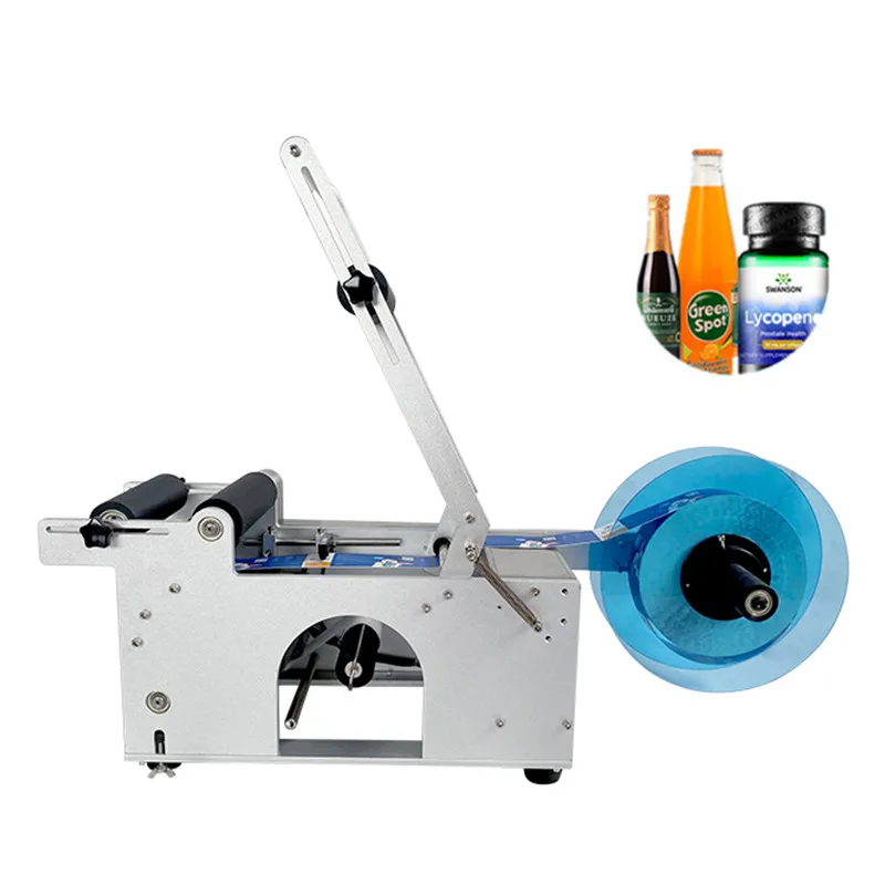 

SAMMI MT-50 semi automatic round wine bottle paper sticker labeling machine for pet bottles jar vial