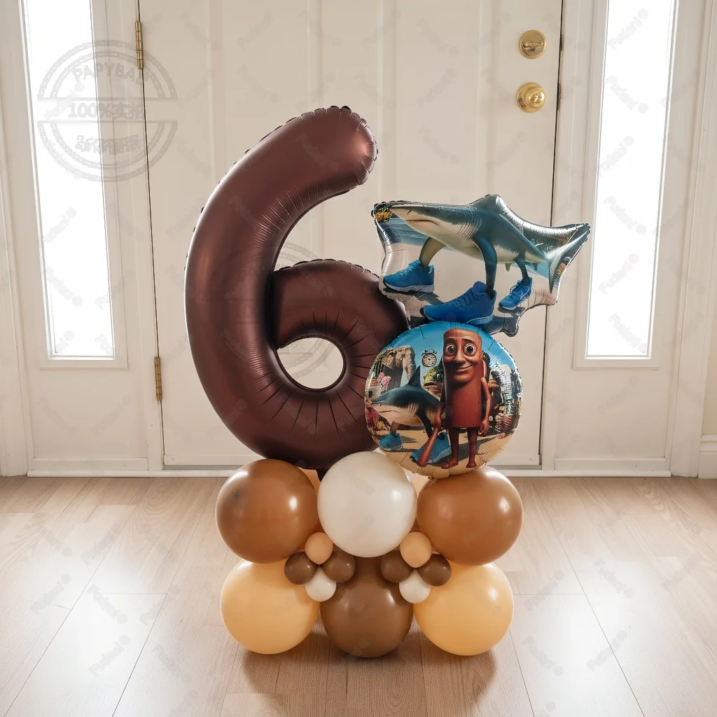 26pcs Italian Brainrot Garland Foill Balloons Column Tung Tung Sahur Birthday Party Gifts Baby Shower Gifts Decorations