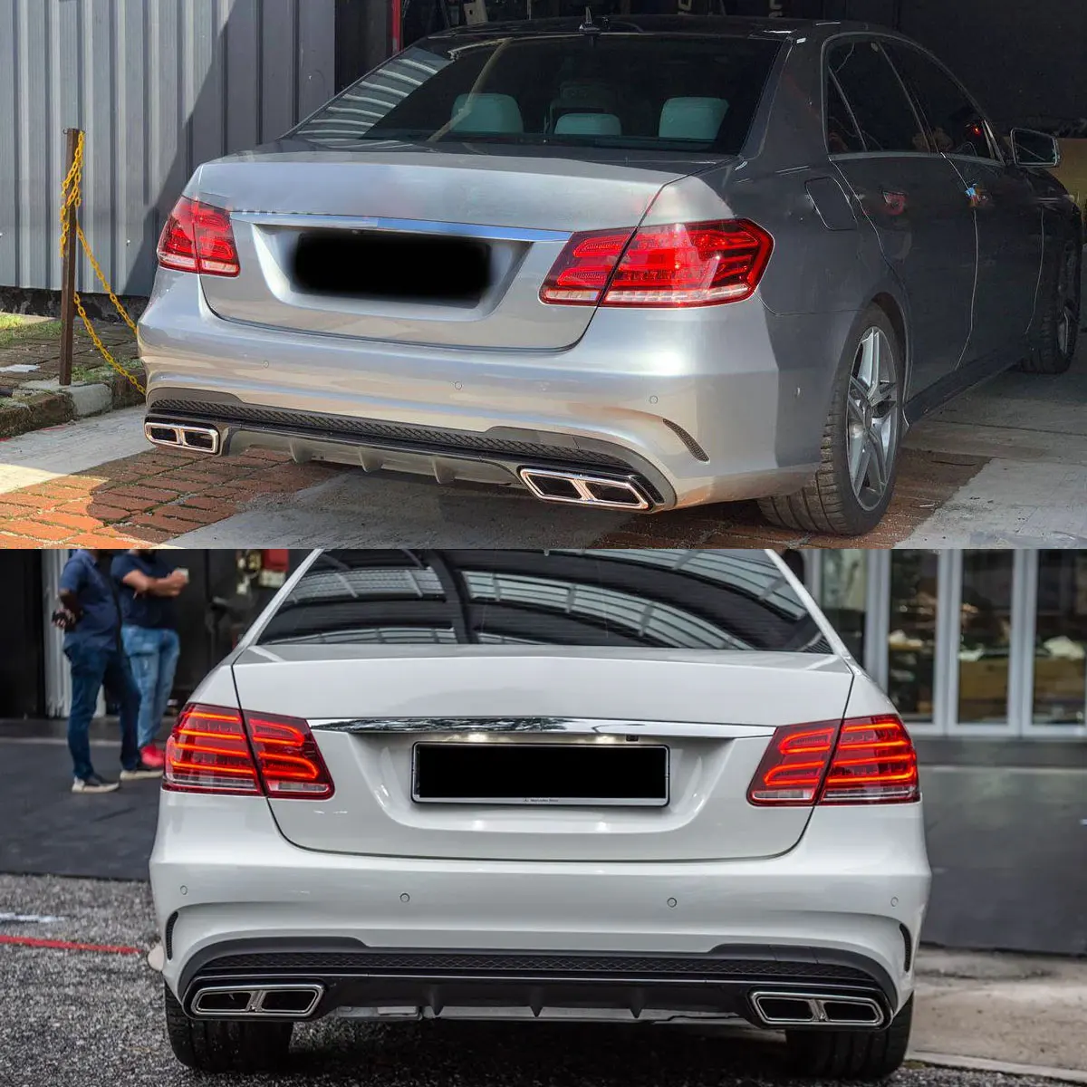 

Диффузор заднего бампера с наконечником выхлопной трубы E63 Стиль для Mercedes Benz E Class W212 E350 2013 2014 2015 2016 E200 E250 E300 E350