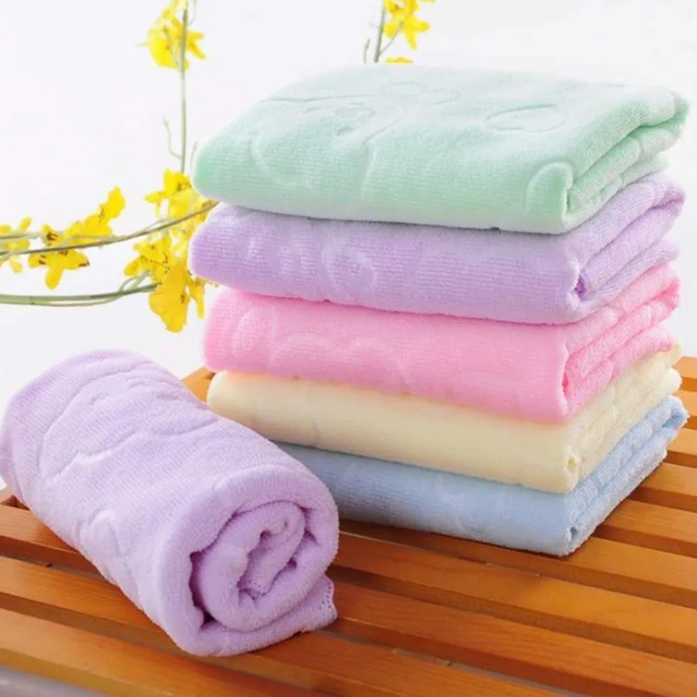 Soft Dry Body Bath Towels Bear Shape Microfiber Shower Cloth 30*70CM Antibacterial Soft Absorbent Towel Household Supplies