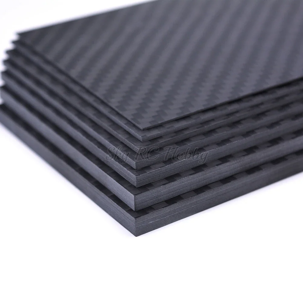 100mm X 250mm 0.5mm 1mm 1.5mm 2mm 3mm 4mm 5mm 3K Carbon Fiber Plate Panel Sheets Matte High Composite Hardness Material