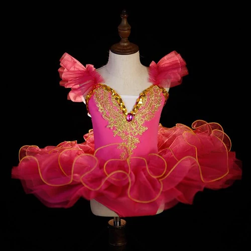 Imagen 2 del producto Vestido de baile con tutú de Ballet para niños pequeños, disfraces del lago de los cisnes, ropa de bailarina, trajes de Ballet de salón para adolescentes para niñas