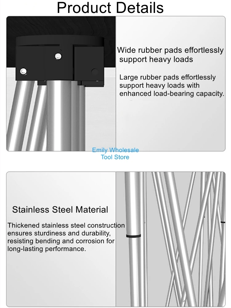 Woodworking Folding Tripod Stainless Steel Material Tray Multi-Functional Workbench Tile Telescopic Support
