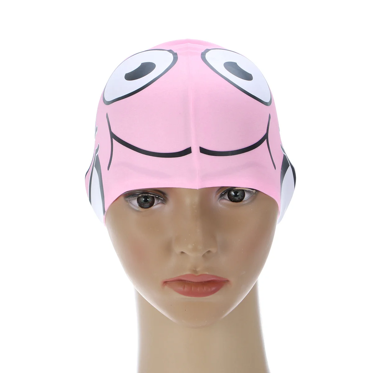 シリコーンスイムキャップ漫画の魚のパターンソフト軽量水泳帽子 3-11 歳用髪を保護疲労を軽減