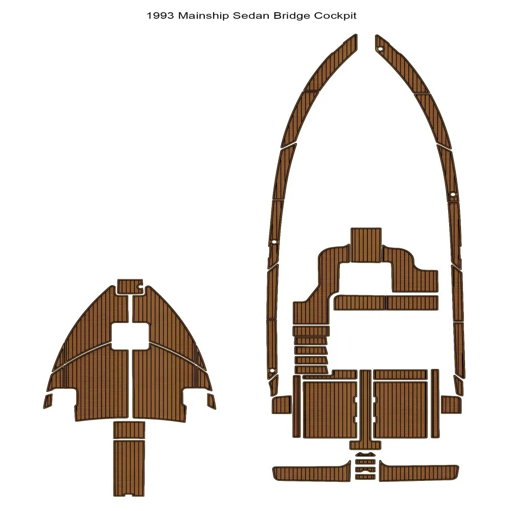 1993 Mainship Sedan Bridge Cockpit Boat EVA Faux Foam Teak Deck Mat Floor Pad SeaDek MarineMat Gatorstep Style Self Adhesive