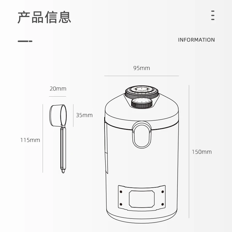 MHW-3BOMBER Coffee Beans Sealed Container Humidity Monitoring Food Storage Jars Sealed Tank with Spoon Tea Nut Cans Barista Tool