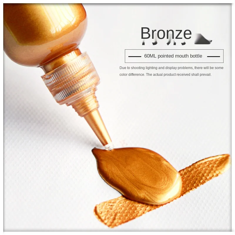 60ml Acrylic Paint Gold Paint Metallic Waterproof Not Faded for Statuary Coloring DIY Hand Clothes Painted Graffiti Pigments
