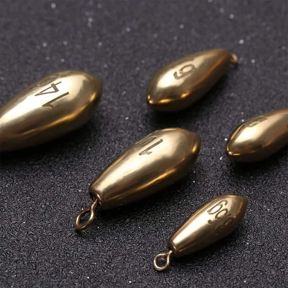 5pcs Split Line Sinkers Additional Weight Brass Fishing Lead fall Hook Connector Sinker