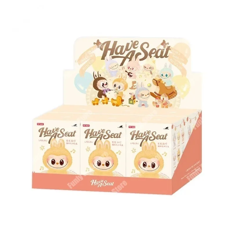 POPMART الوحوش LABUBU لديها مقعد سلسلة صندوق أعمى عمل الشكل معكرون V2 الجيل قلادة العصرية صندوق غامض اللعب