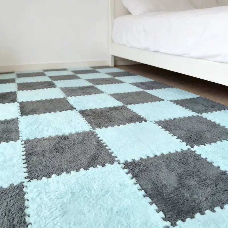 

Foam Puzzle EVA Soft Plush Children Mat Long Hair Carpet Shaggy Area Rug Living Room Home Kids Bedroom Decor Floor Mats