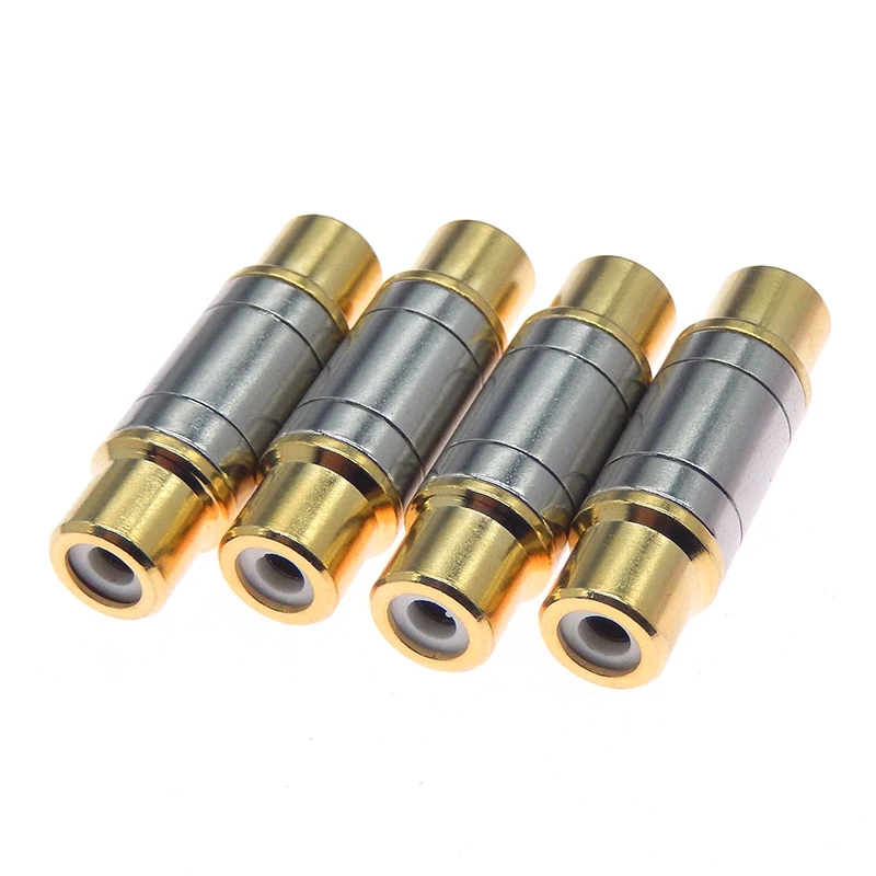 2pcs/lot Dual RCA Connectors High Quality RCA Female to Female Jack Socket Straight Adapter Gold Plated Speaker Cable Extender