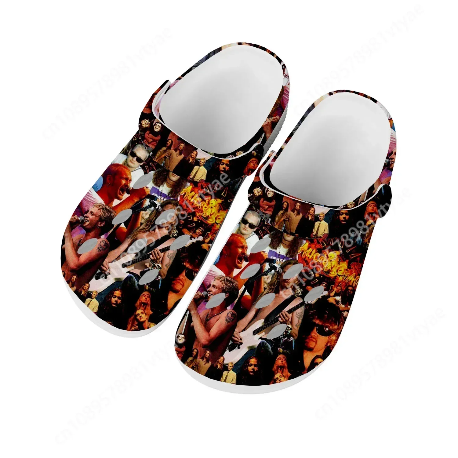 Alice In Chains Metal Rock Band Pop Home Clogs Custom Water Shoes Mens Womens Teenager Shoes Clog Breathable Beach Hole Slippers