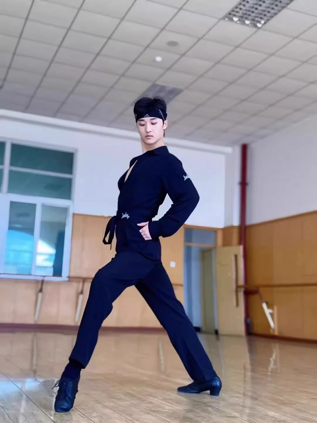 UK Latin dansjurk Heren shirt met lange mouwen Relaxed Fit Elegante prestatiekleding voor ballroompraktijk Ballroomdanskostuums