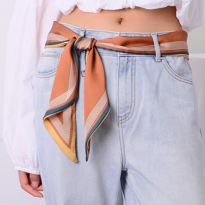 

New Women Belts Multi-color Silk Belt High Quality Waist Strap Belt Luxury Designer Brand Designer Belt Fashion Ribbon Belt