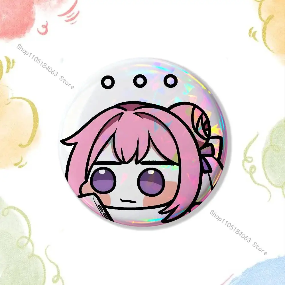 Dorothy Nikke DORO Pink Dog Badges Button Round Creative Pin Brooch Badge Bag Decor Fans Collect Friends Gifts