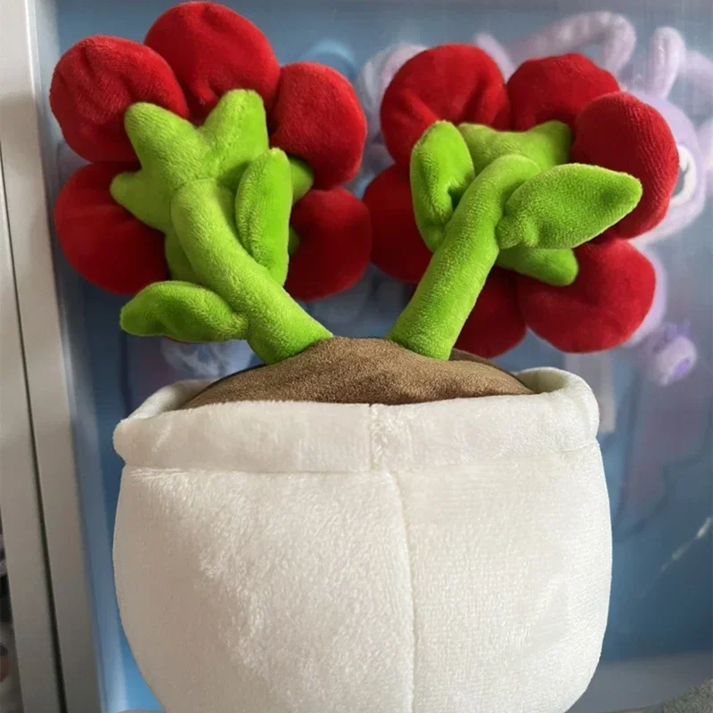 SANRIO HelloKitty plushie ใหม่กระถางต้นไม้ตุ๊กตาผ้ากำมะหยี่สีส้ม KT ห้องดอกไม้สีม่วงของขวัญคริสต์มาสสำหรับเด็ก