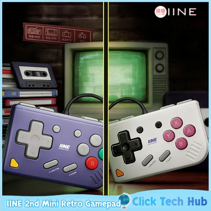 

IINE 2-е поколение мини-геймпада Retro Bluetooth с мультирежимным подключением для Switch 1&2, Joycon, ПК, Android, iOS, электронных книг, просмотра коротких видео, перелистывания страниц, портативный