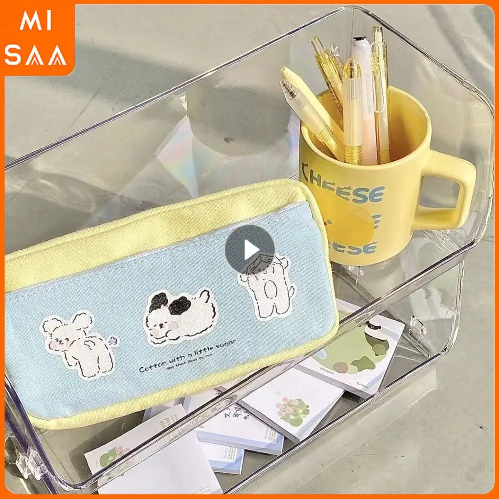 Storage Bag Sturdy And Practical Car Line Neat Printing Puppy Pencil Case Pencil Box Cute Cartoon Preferred Material Canvas