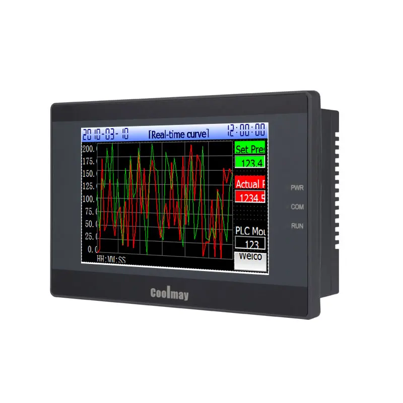 Combo HMI PLC usado para máquina de embalagem, 4 entradas analógicas e 2 saídas analógicas, tensão de 0-10V, suporta outras correntes e temperaturas