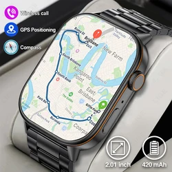 GPS Motion Smart Watch Men BT Call AI Voice Compass Outdoor Sports Fitness Tracker Wristwatch Health Monitoring Women Smartwatch