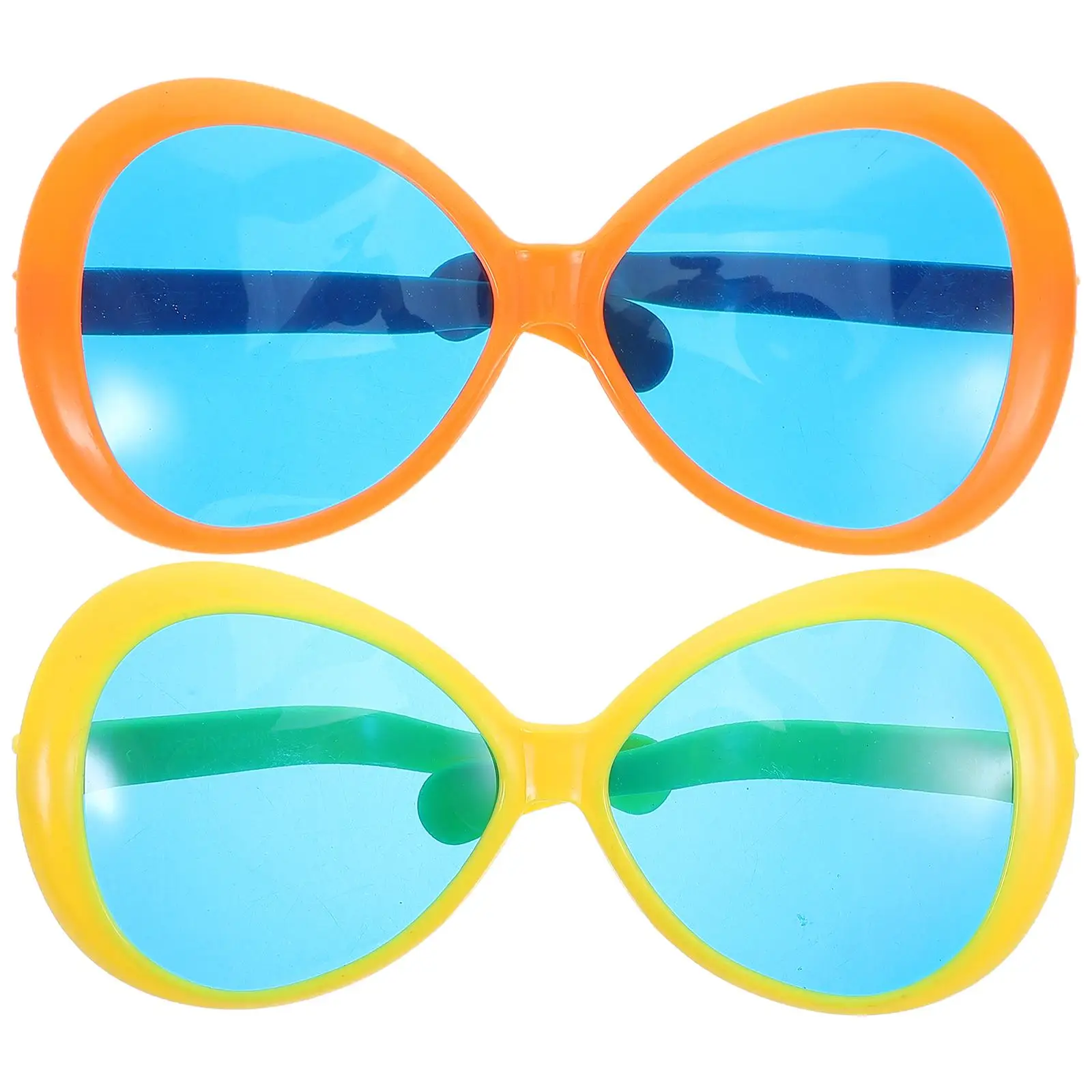 

2 Pcs Hawaiian Glasses Carnival Eyewear Funny Eyeglasses Cosplay Clown Sunglasses Beach Pool Party Decorate