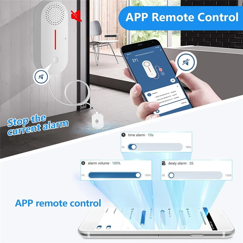 

L72A-Water Alarm Leak Detector,Wireless Tank Level Monitor With 100Db Sound Light Alarm,App Alert & Monitor-Water Leak Sensor Du