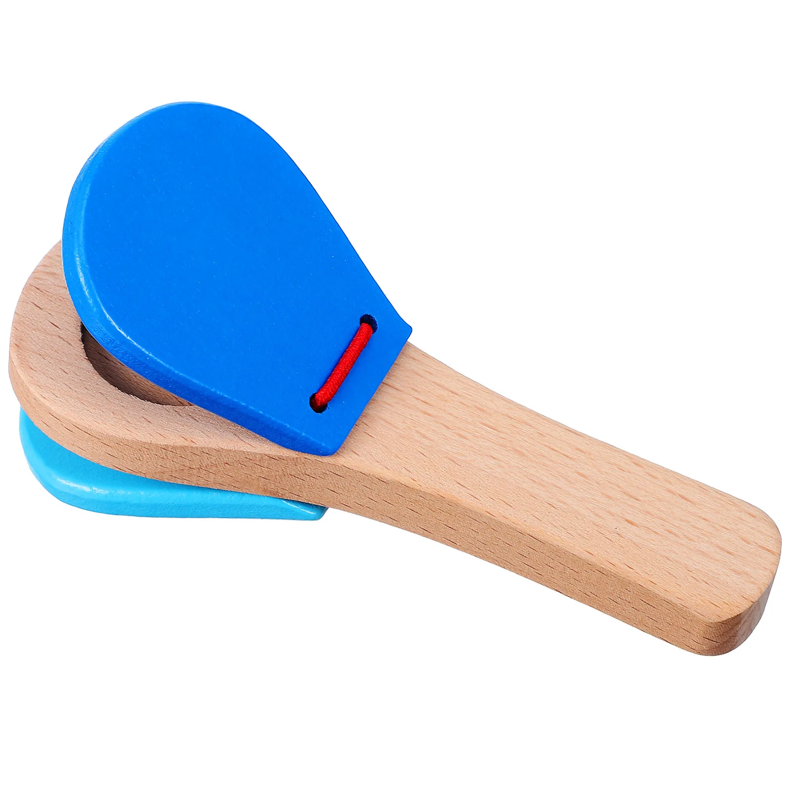 1pc clapper in legno portatile a percussione per le dita per i bambini che imparano l'educazione precoce del bambino manico a colori casuali nacchere per le dita per bambini