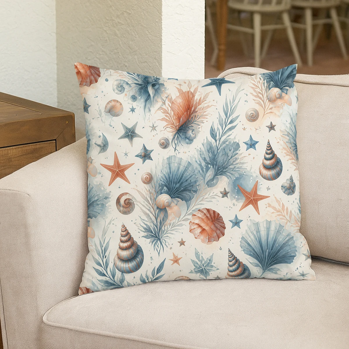 Vintage Chrysanthemum Floral Pattern Polyester Pillow Cover - Stylish Decorative Pillowcase for Sofa, Bed and Living Room Decor