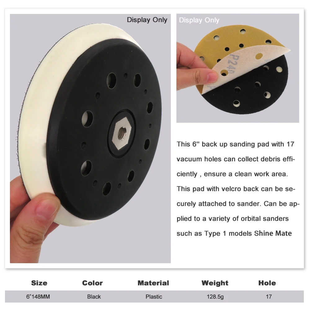 Soft 6 Inch Sanding Pad For  BO6050J 197314-7 Round Backing Plate Hook & Loop Abrasive Power Tools For Sanding Disc