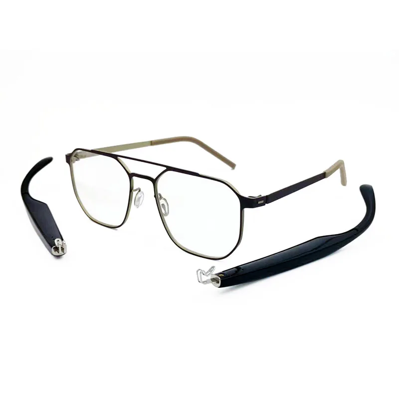 

The Walkers Style Half-rim Metal combined Acetate Side arm Silicone Temple Tip Flexible Hinge Optical Myopia Glasses for Men 016