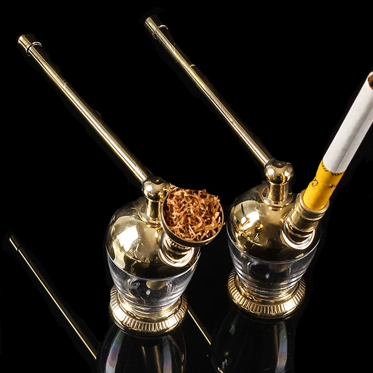 Hand Hookah Mini Hookah Water Pipe Portable Mini Brass Vintage Removable Smoking Pipes Tobacco Pipe Tool ST118