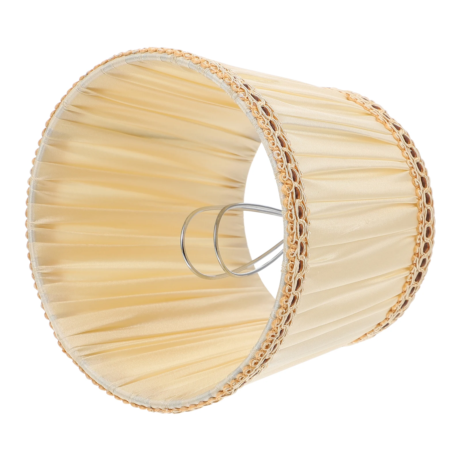 

Cloth Lampshade Beige Table Lighting Decorative Cover for Desktop C Stick Holder Dust Proof Durable Soft Light