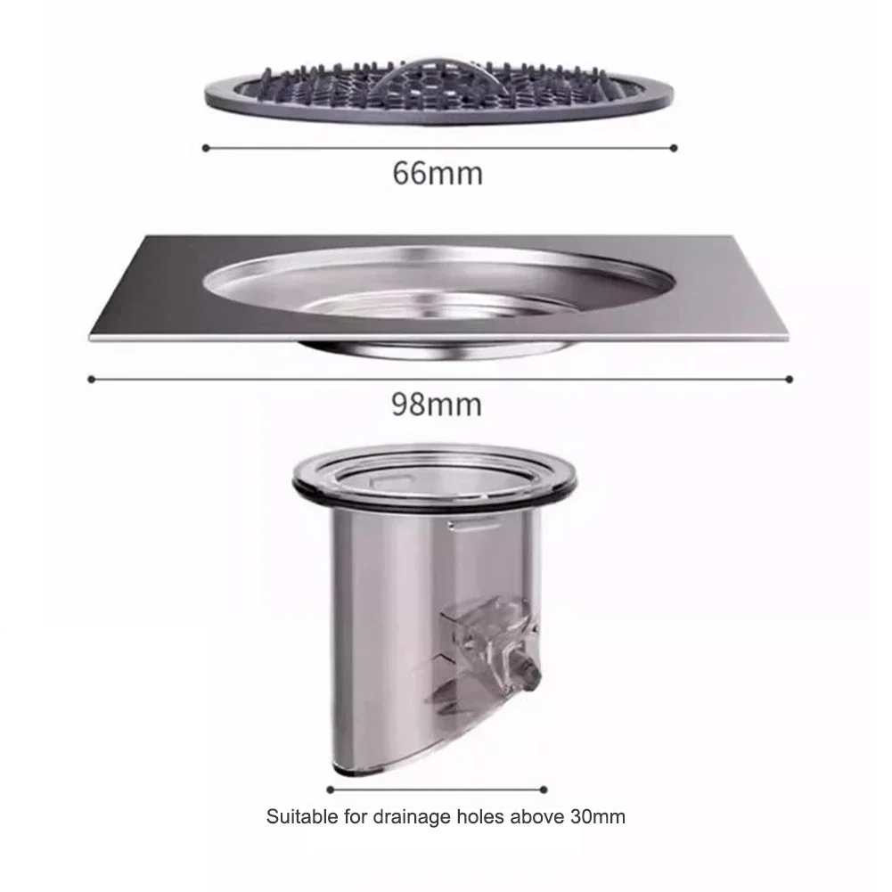 Colador de drenaje de suelo de baño, tapón de alcantarillado para fregadero de cocina de acero inoxidable 304, escurridor, recogedor de pelo, diámetro de alcantarillado de 24,8 Mm, 1 Uds.