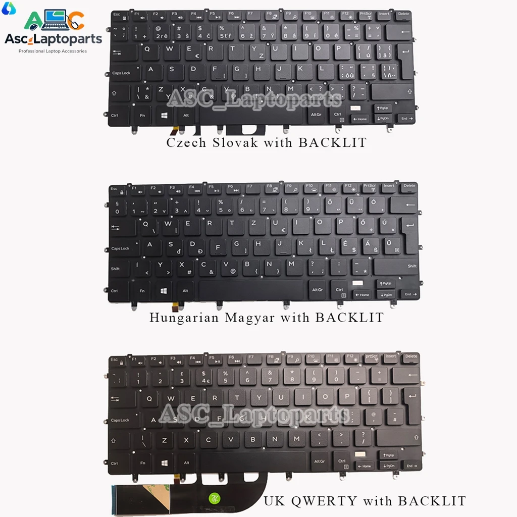 Czech Hungarian UK Keyboard For DELL XPS 15 9550 9560 9570 7590 ,Inspiron 7558 7568 ,Precision 5510 m5510 5520 5530 5540 BACKLIT