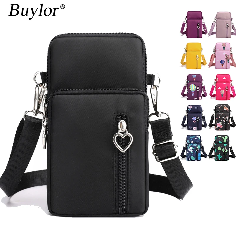 Buylor Mobile Phone Bag Women Nylon Shoulder Bag Strap Luxury Design Crossbody Bag Wallet Travel Purse Mini Female Messenger Bag