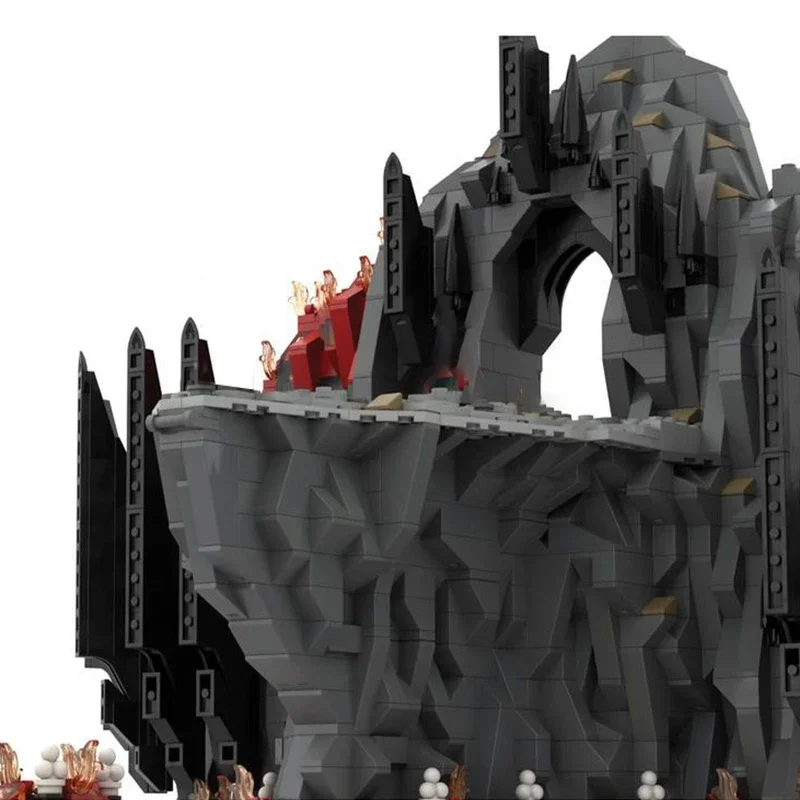 Magical Rings Moc Building Blocks Movie Scene Doomsday Furnace Model Technology Bricks DIY Assembly Street View Toys Gifts