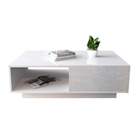 Rectangular Coffee Table Particle Board Modern Simple Design Tea Table Easy to Assemble for Living Room