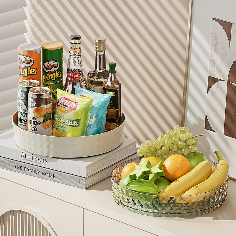 Kitchen Storage Spice Rack 360 Degree Rotation Cabinet Storage Box Tray Non-Slip Spice Round Shelf Board Kitchen Organizer image 2