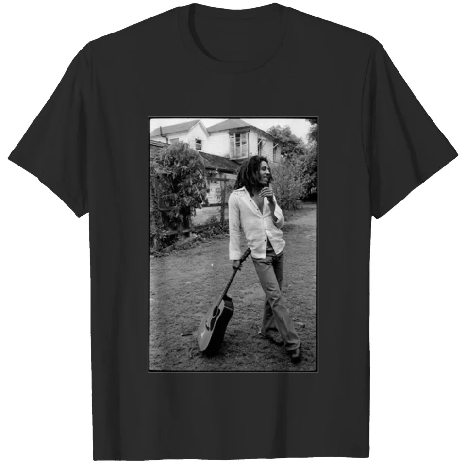 Bob Marley x David Burnett Black & White Guitar Photo T-Shirt